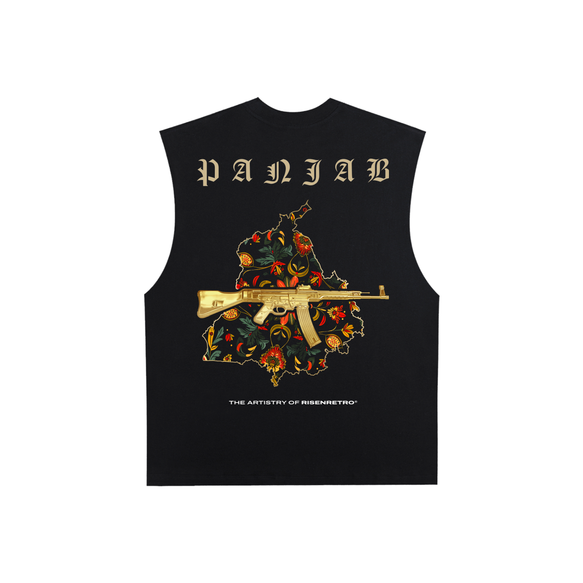 VINTAGE PANJAB | RISENRETRO | Raw Edge Cotton Tank Top