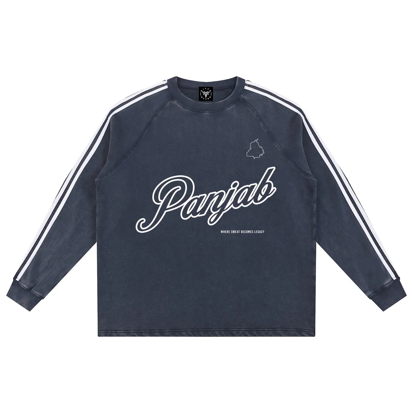 Sweat-shirt Panjab Snow Washed à bandes contrastées