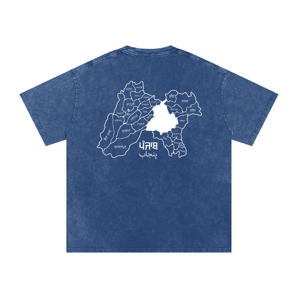Sher-e-Punjab: Nalwa Edition X Risen Retro Snow Washed Oversized Cotton T-Shirt