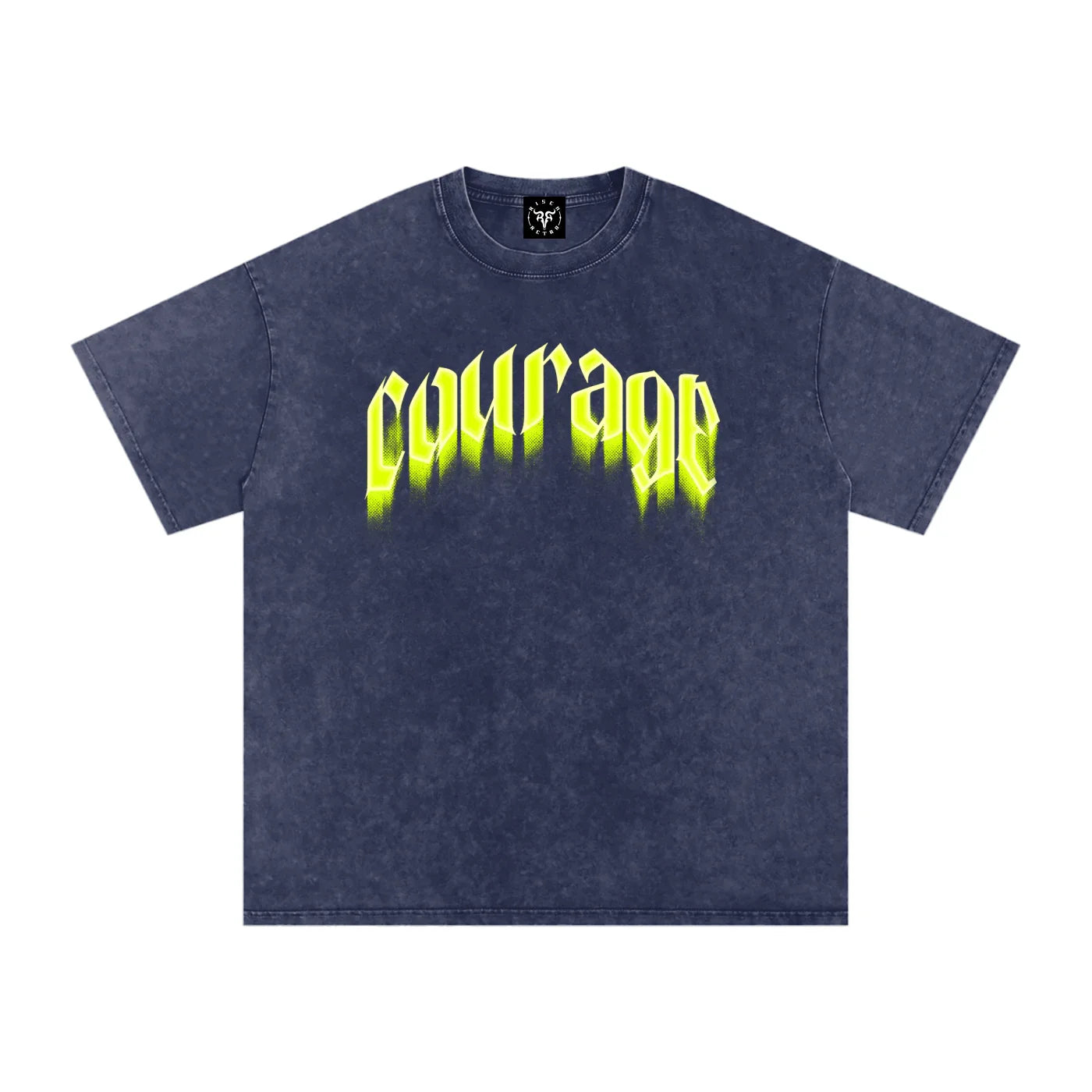Courage Over Comfort Neon X Risen Retro Snow Washed Oversized Cotton T-Shirt