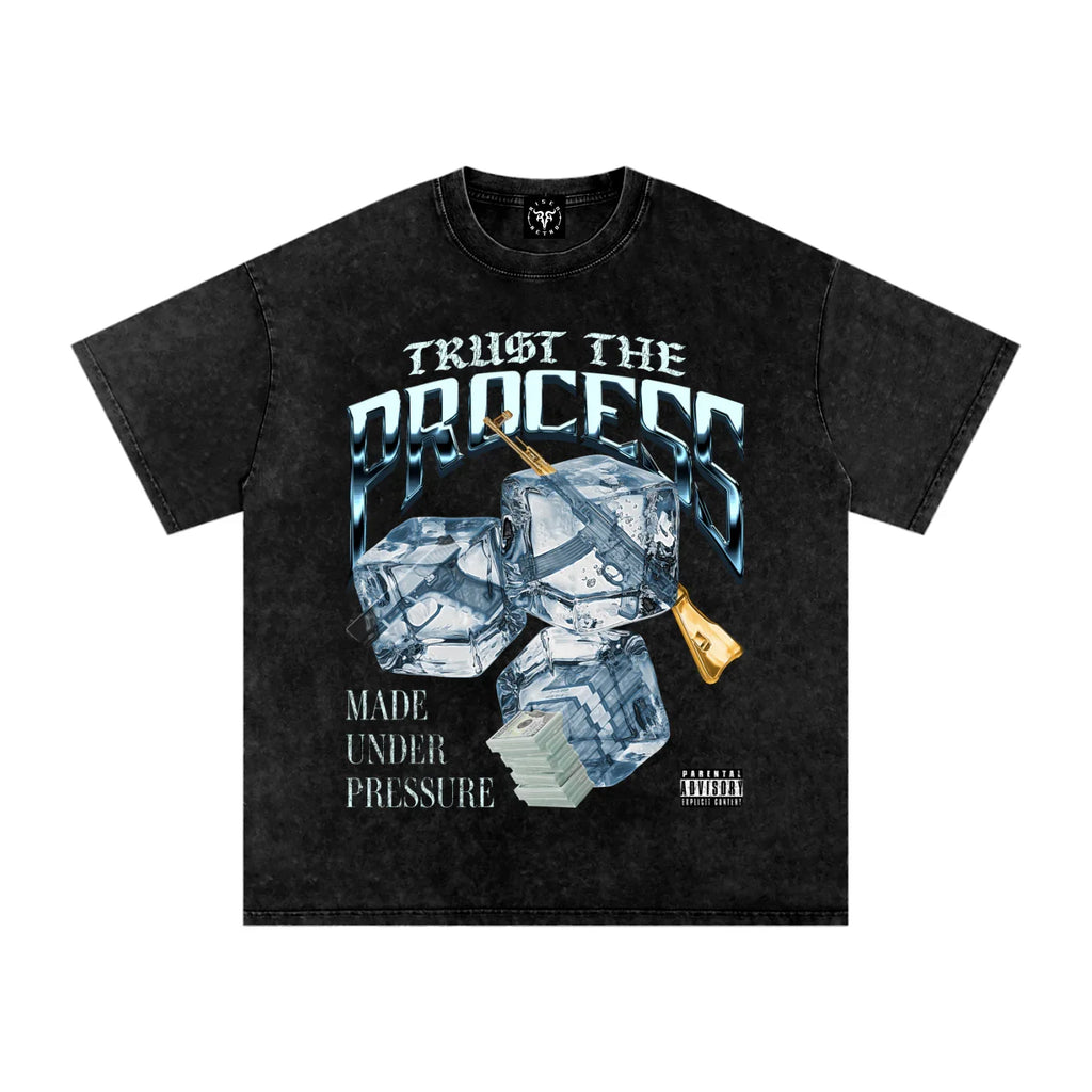 Trust The Process X Risen Retro Snow Washed Oversized Cotton T-Shirt