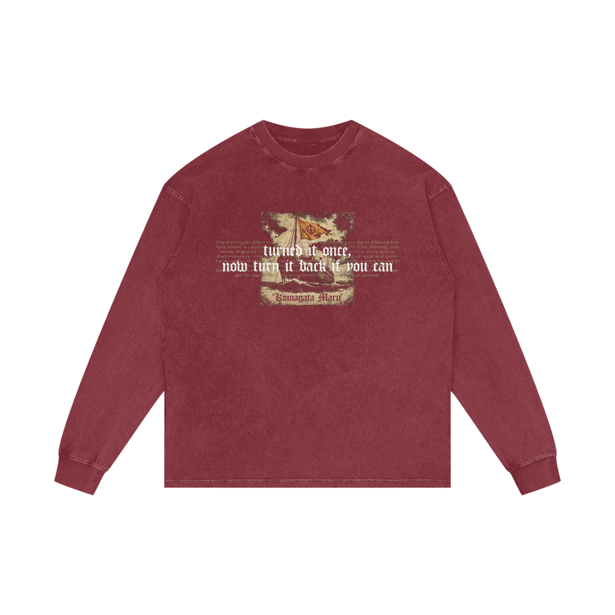 KOMAGATA MARU | RISENRETRO | Acid Wash Oversize Long Sleeve T-Shirt
