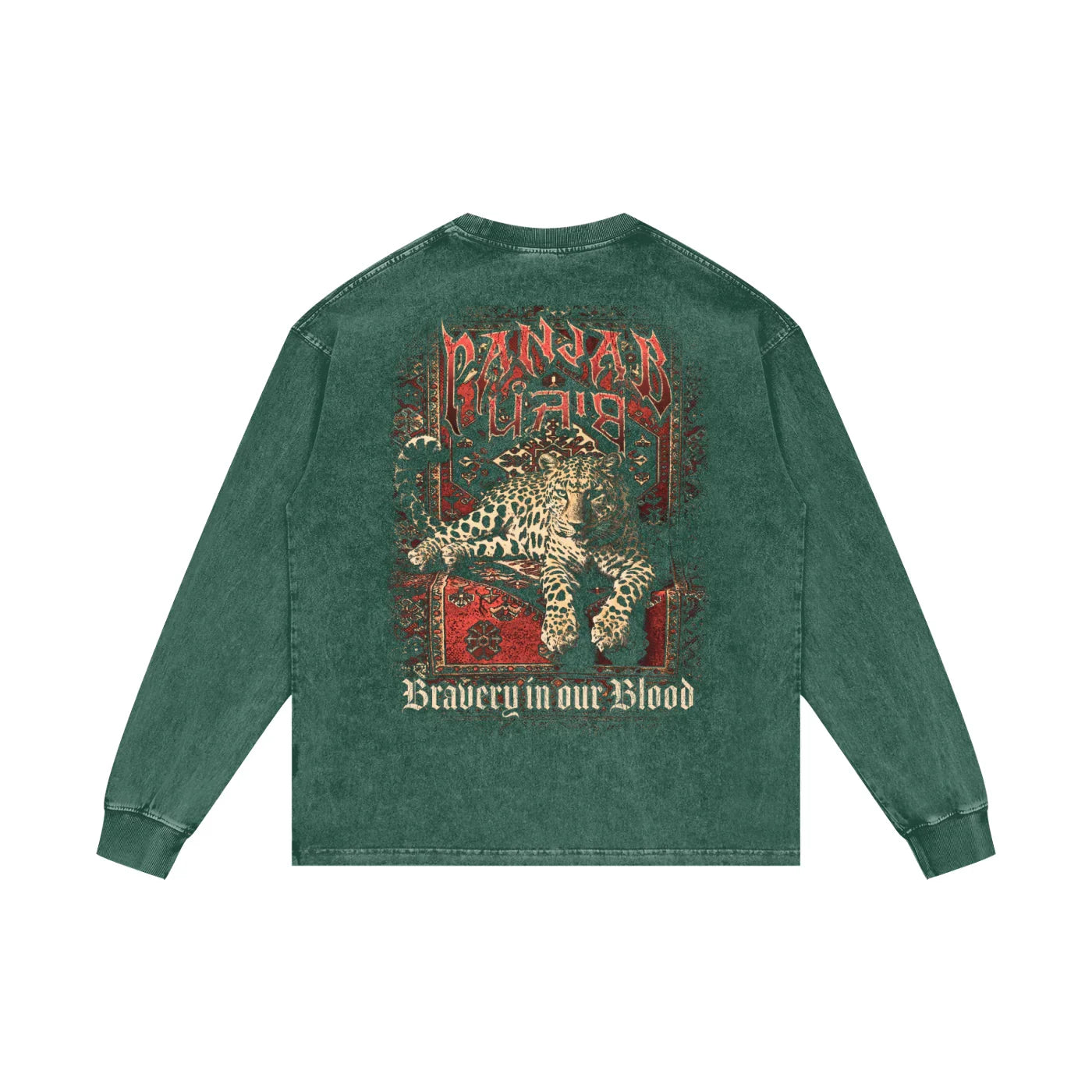 Panjab Bloodline X RisenRetro Acid Wash Oversize Long Sleeve T-Shirt