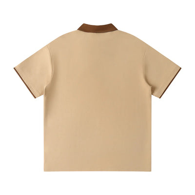 PANJAB legacy Khakhi  X RisenRetro Contrast Collar Raglan Polo Shirt