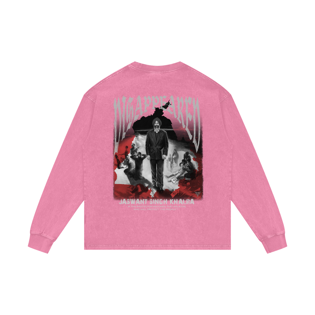 JASWANT SINGH KHALRA DISAPPEARED x Acid Wash Oversize Long Sleeve T-Shirt