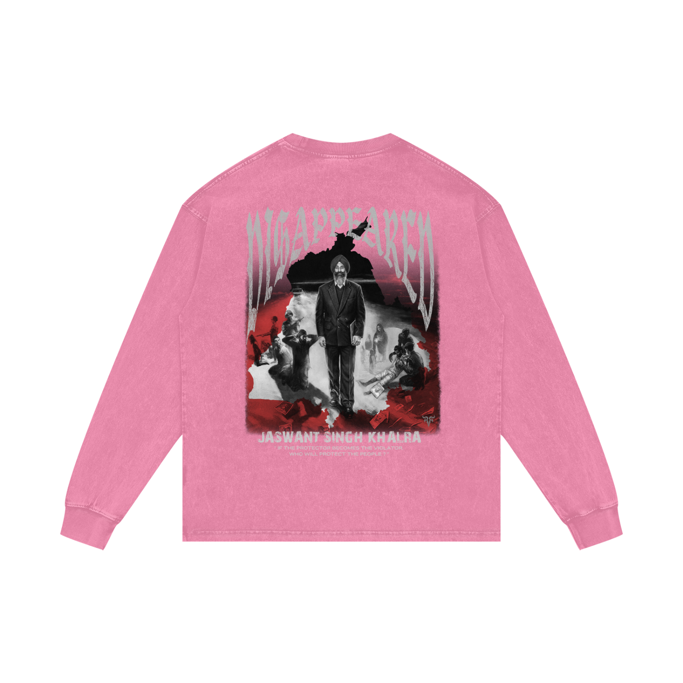 JASWANT SINGH KHALRA DISAPPEARED x Acid Wash Oversize Long Sleeve T-Shirt