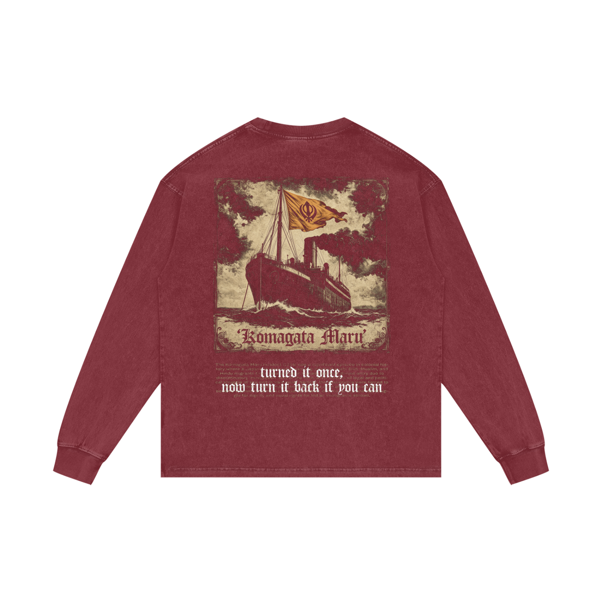 KOMAGATA MARU | RISENRETRO | Acid Wash Oversize Long Sleeve T-Shirt