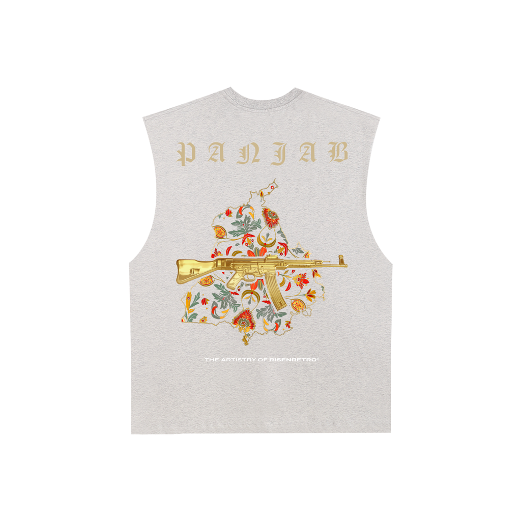 VINTAGE PANJAB | RISENRETRO | Raw Edge Cotton Tank Top