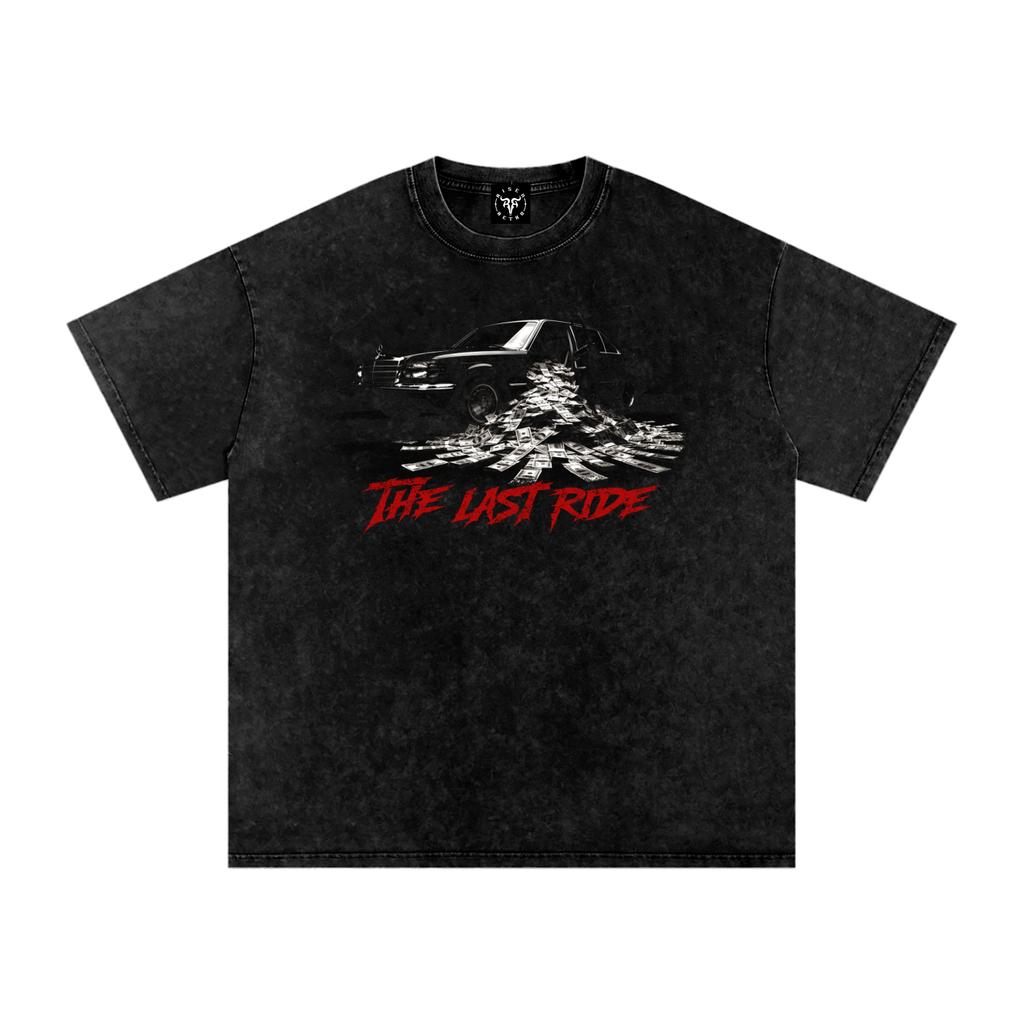 THE LAST RIDE X Risen Retro Snow Washed Oversized Cotton T-Shirt
