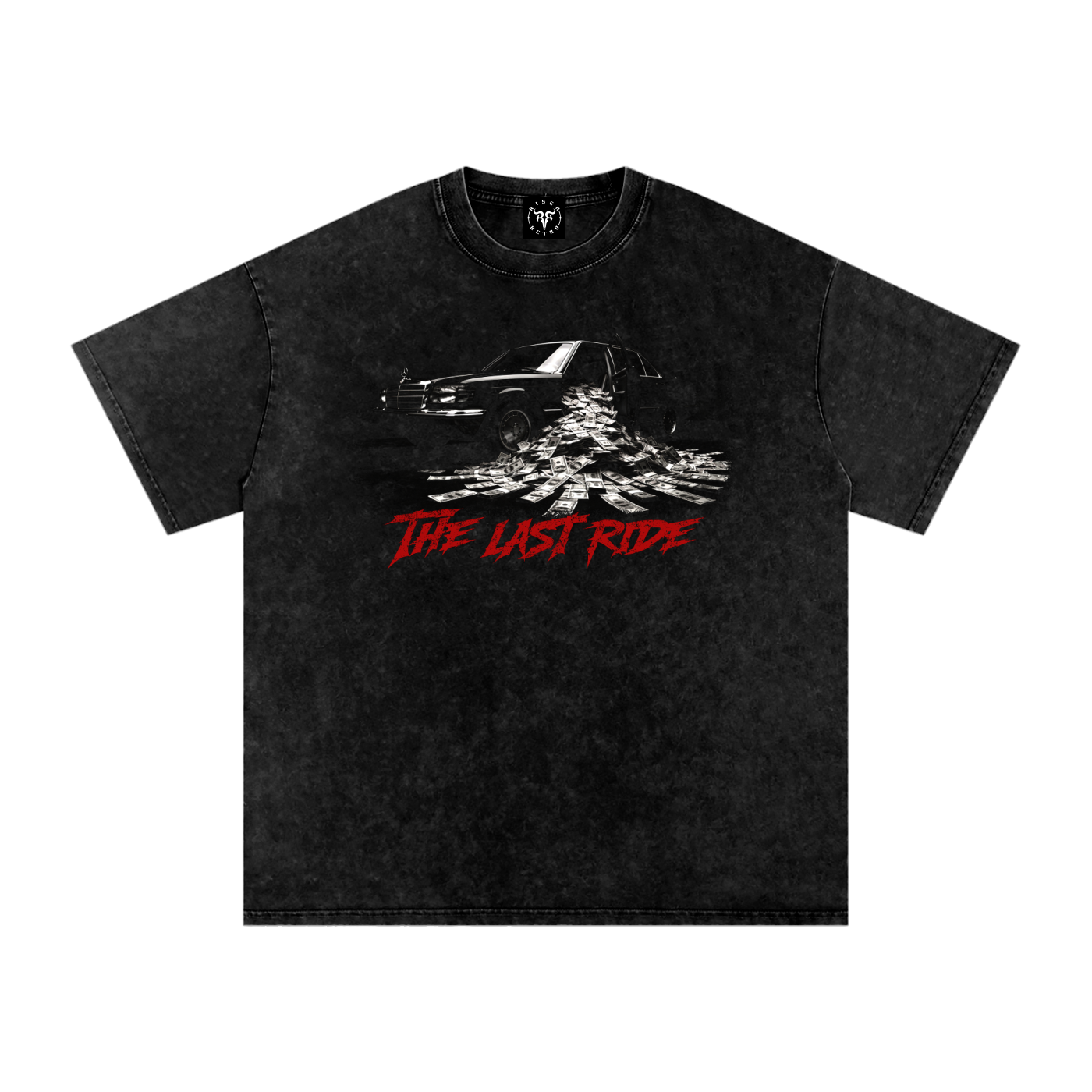 THE LAST RIDE X Risen Retro Snow Washed Oversized Cotton T-Shirt