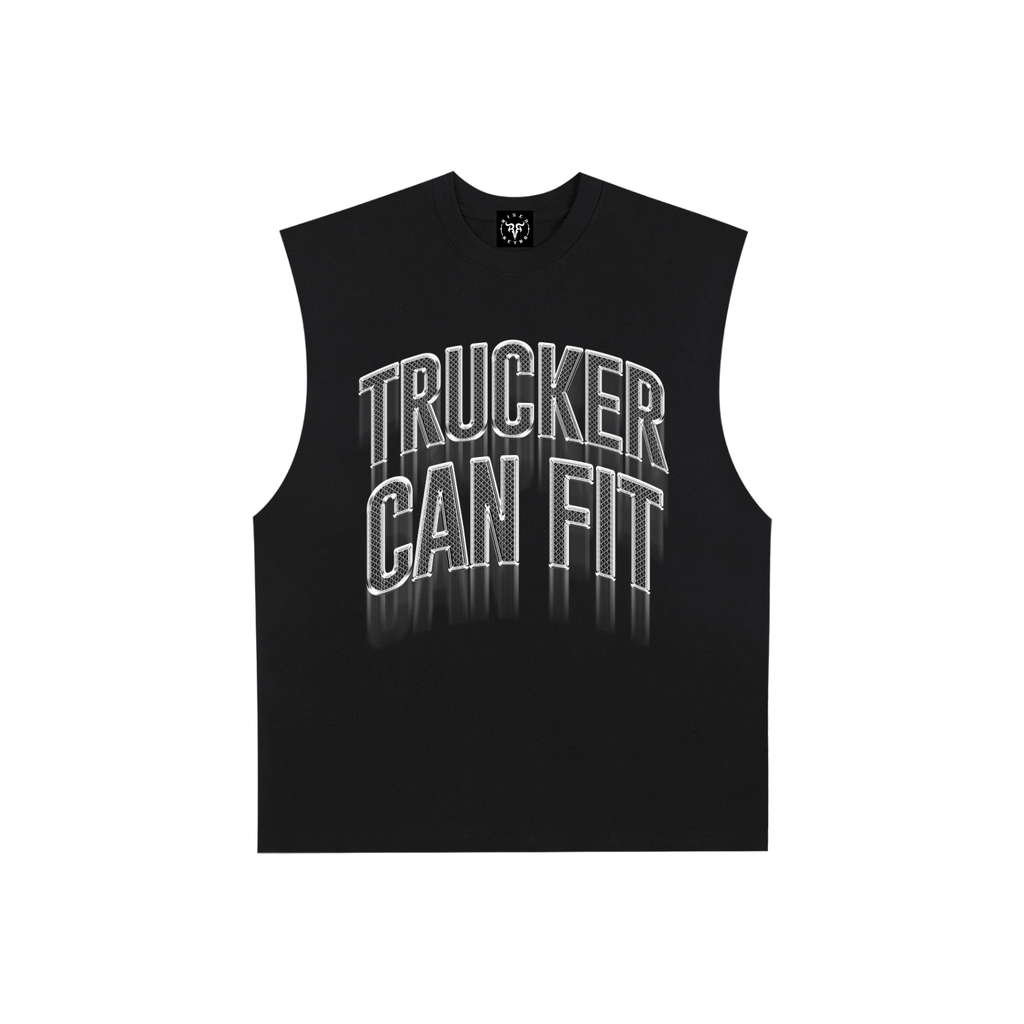 TRUCKERCANFIT X  RISENRETRO Raw Edge Cotton Tank Top