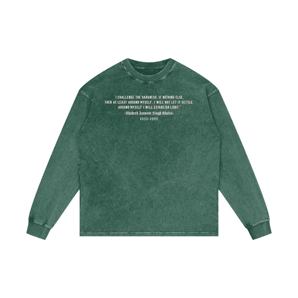 JASWANT SINGH KHALRA | RISENRETRO| Acid Wash Oversize Long Sleeve T-Shirt