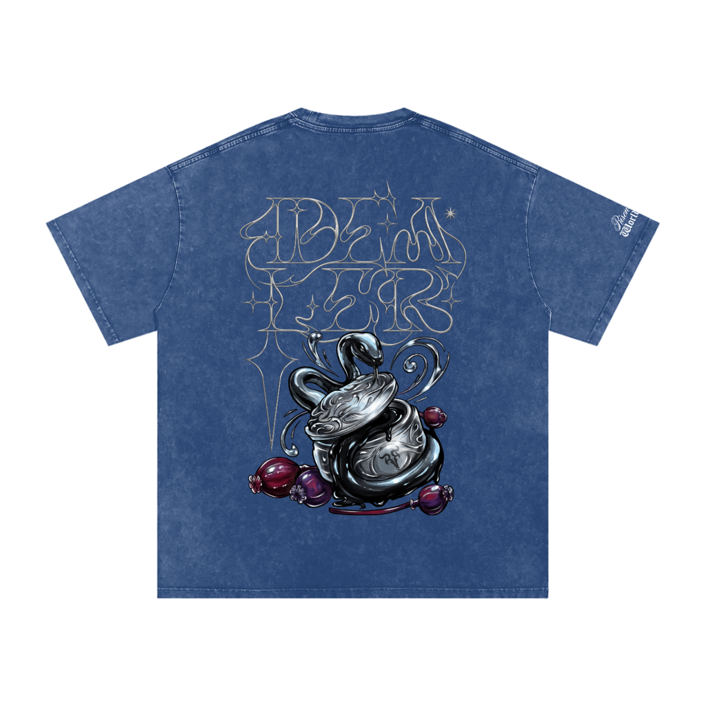 DEALER x RISEN RETRO Snow Washed Oversized Cotton T-Shirt