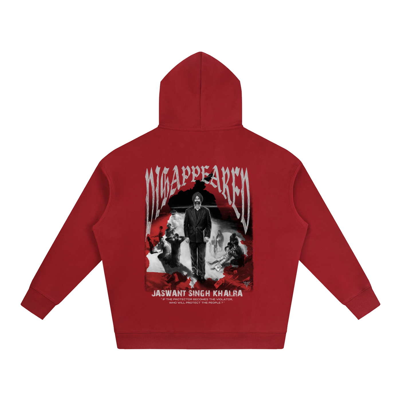 JASWANT SINGH KHALRA DISAPPEARED X RISEN RETRO Oversize Fleeced Hoodie