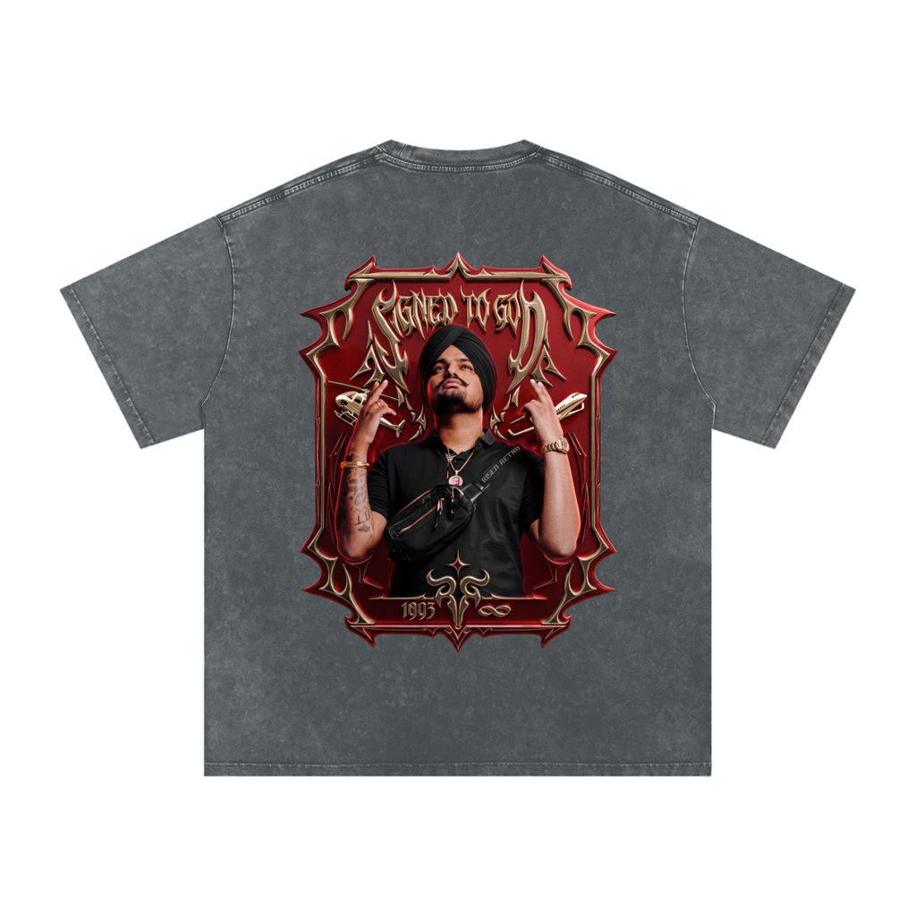 SMW | Signed to God | RisenRetro |Snow Washed Oversized Cotton T-Shirt