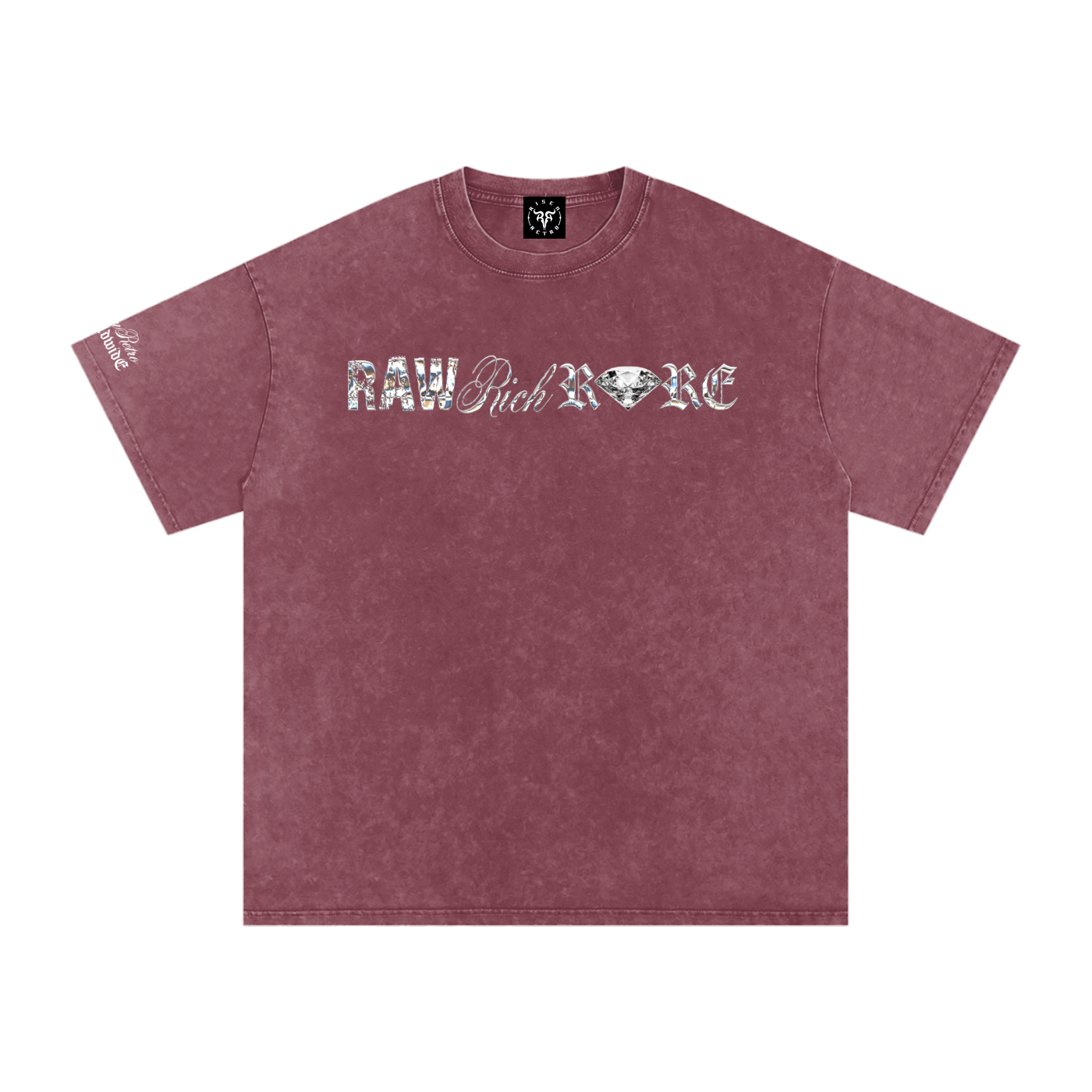 RAW RICH RARE X Risen Retro V2 Snow Washed Oversized Cotton T-Shirt