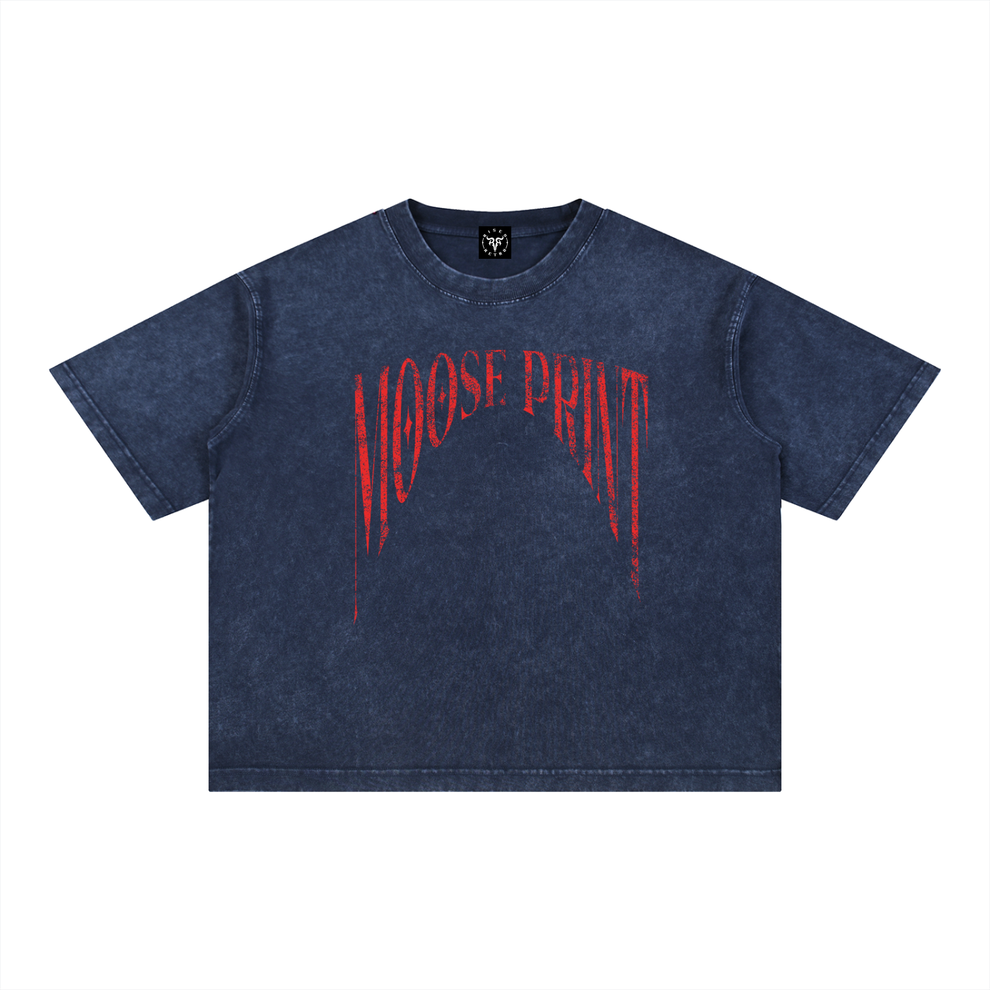 Moose Print S.M.W X RISEN RETRO Wash Boxy Cotton T-Shirt