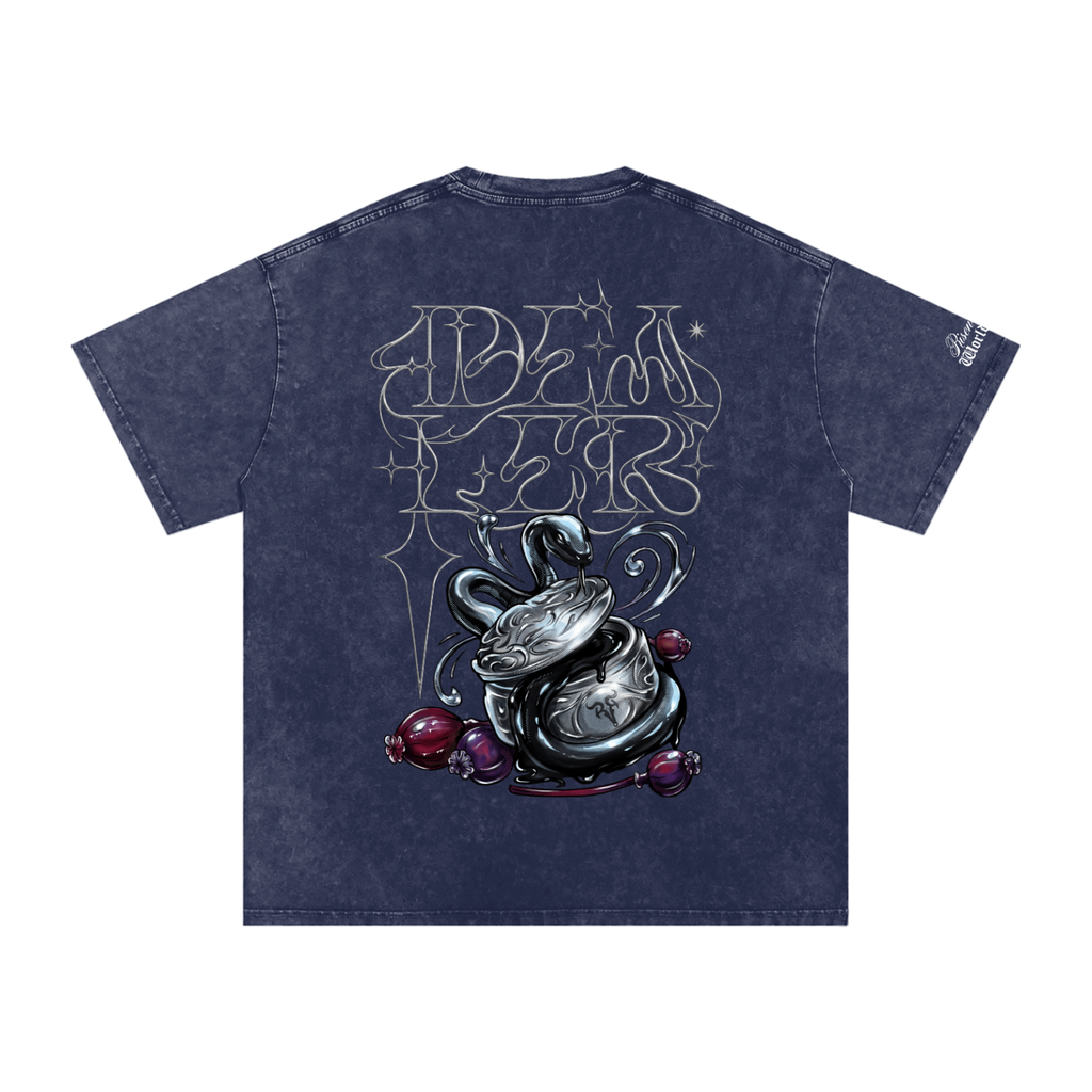 DEALER x RISEN RETRO Snow Washed Oversized Cotton T-Shirt