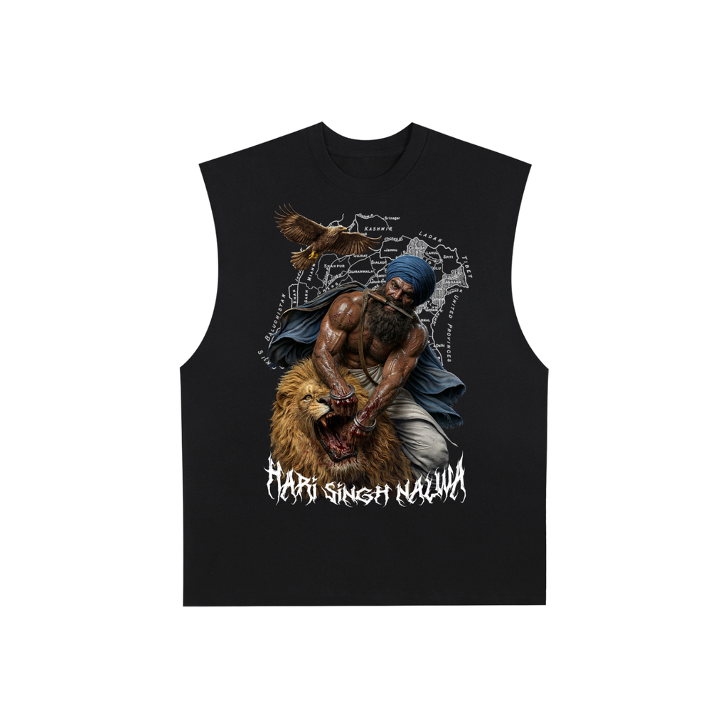 Sher-e-Punjab: Nalwa Edition X Risen Retro Raw Edge Cotton Tank Top