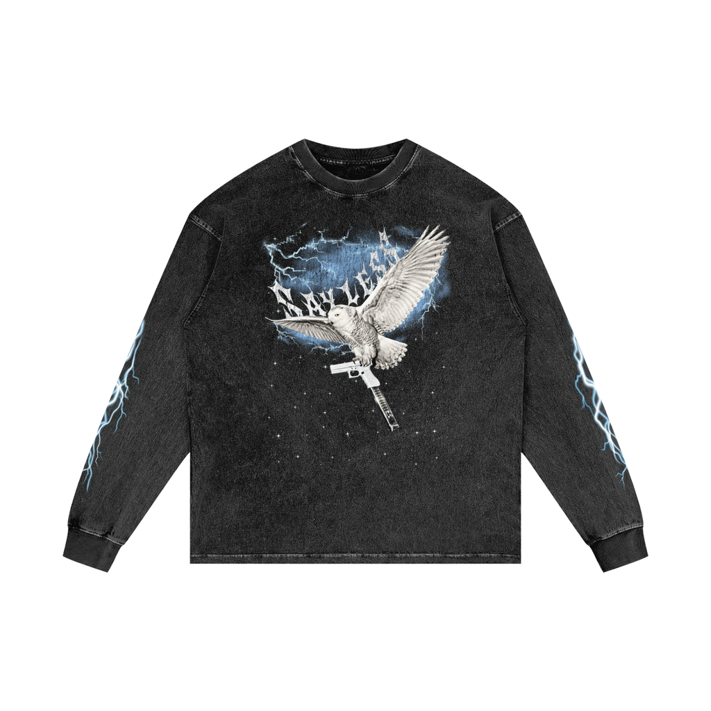 SAYLESS X RisenRetro Acid Wash Oversize Long Sleeve T-Shirt