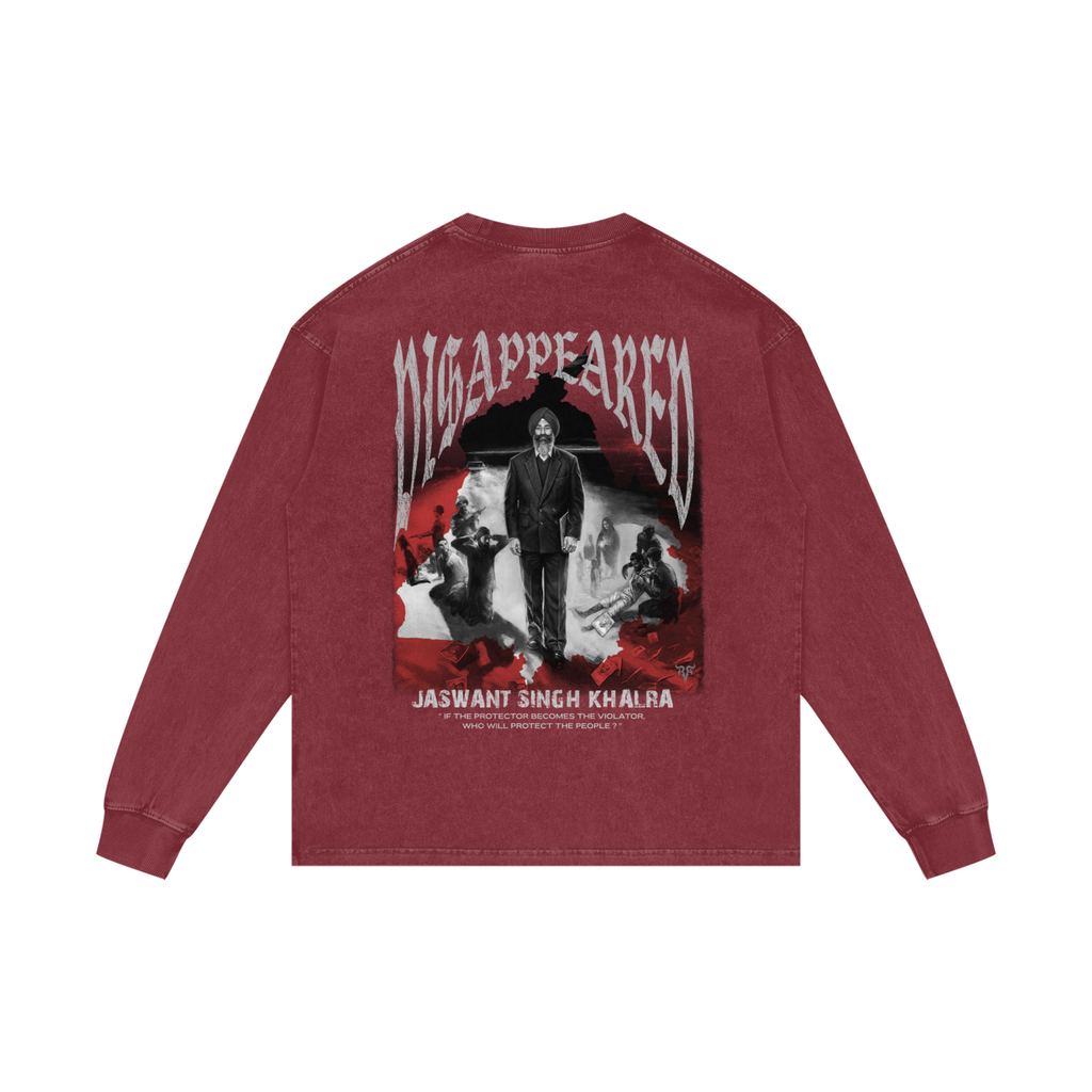 JASWANT SINGH KHALRA DISAPPEARED x Acid Wash Oversize Long Sleeve T-Shirt