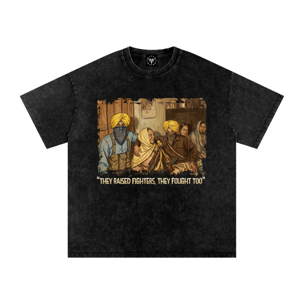 Mothers of Courage X Risen Retro Snow Washed Oversized Cotton T-Shirt