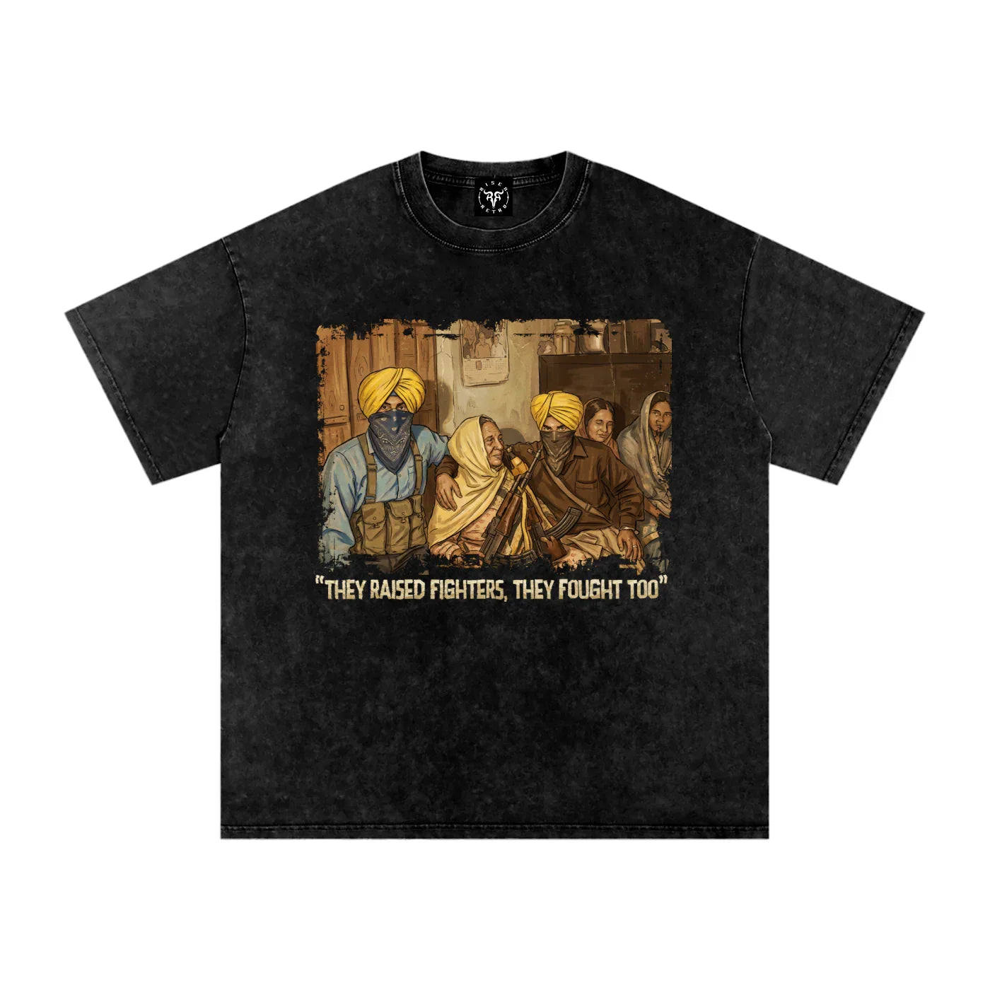Mothers of Courage X Risen Retro Snow Washed Oversized Cotton T-Shirt