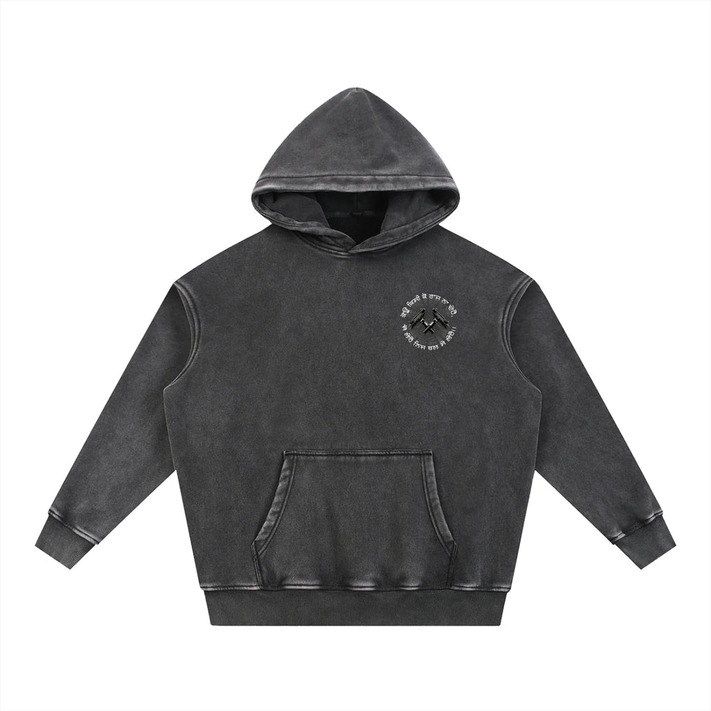 FORCE OF WILL X RisenRetro Snow Wash Fleece Oversize Hoodie