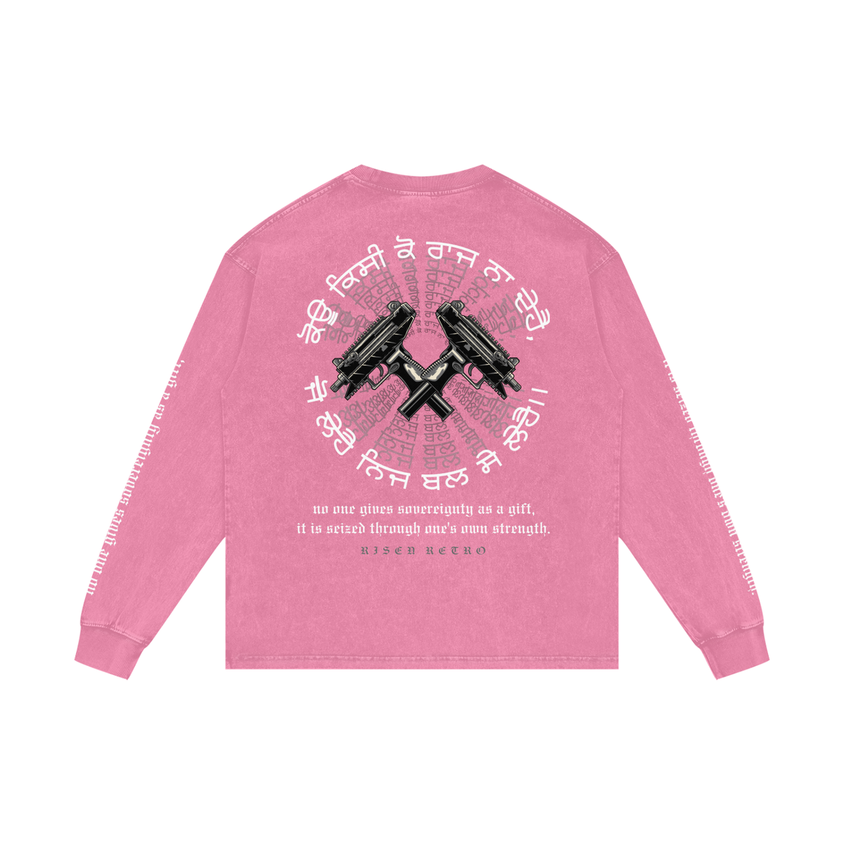 FORCE OF WILL 2 | RISENRETRO | Acid Wash Oversize Long Sleeve T-Shirt