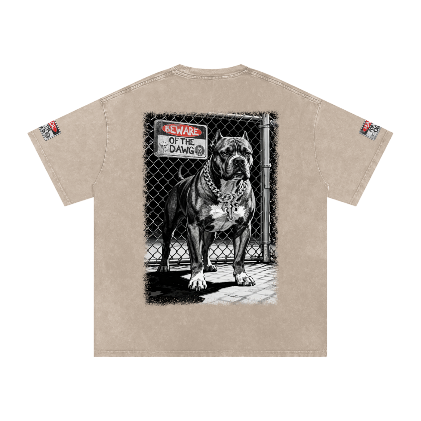 Beware of the Dawg Washed Oversized Cotton T-Shirt