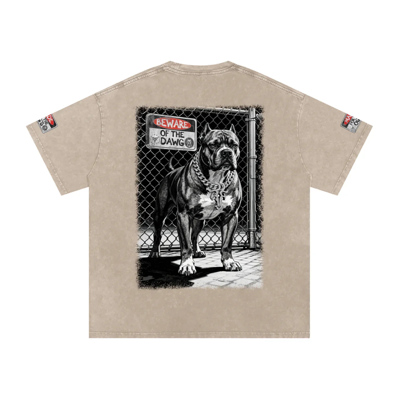 Attention au t-shirt oversize en coton délavé Dawg