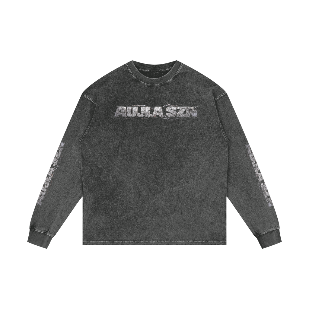 AUJLA SZN Acid Wash Oversize Long Sleeve T-Shirt