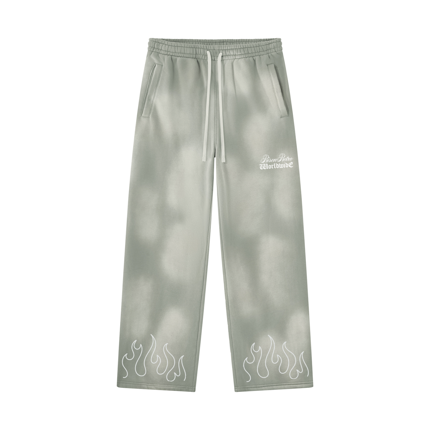 RISENRETRO® Sunfade Frayed Hoodie & Sweatpants Set
