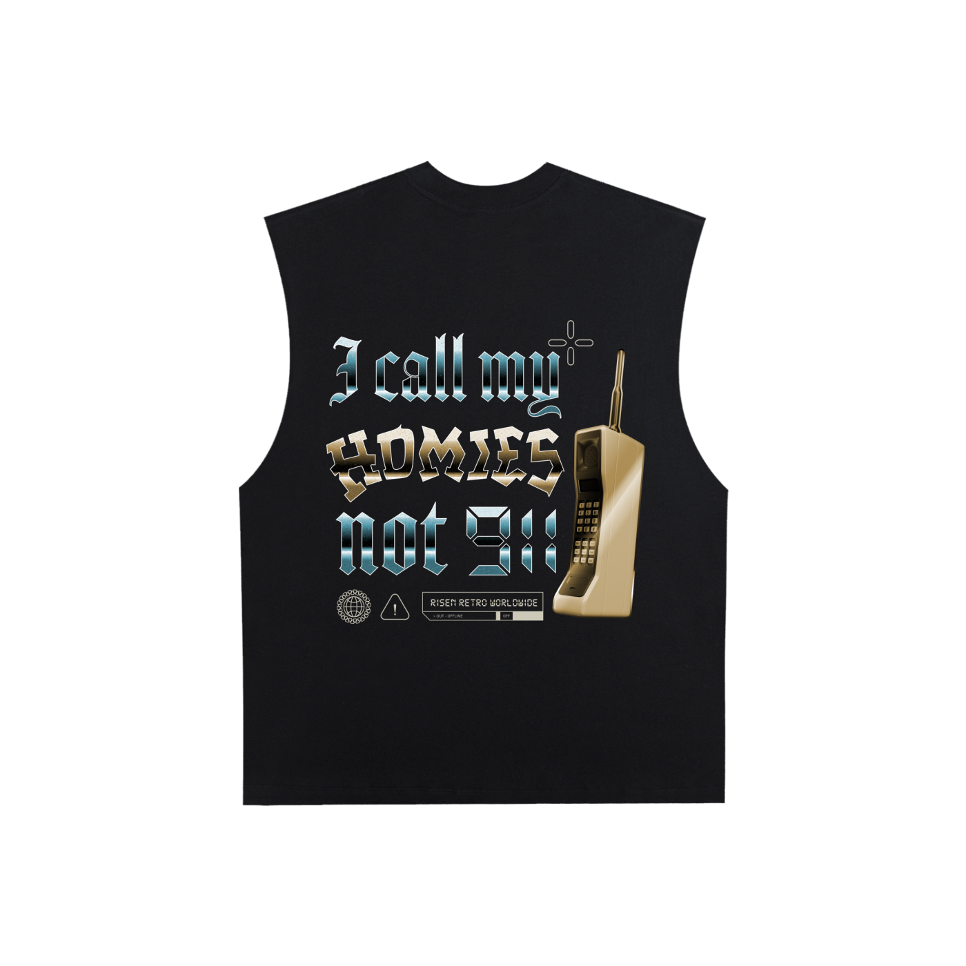 HOMIES 911 X Risen Retro Raw Edge Cotton Tank Top