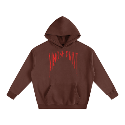 Moose Print Oversize Fleeced Hoodie