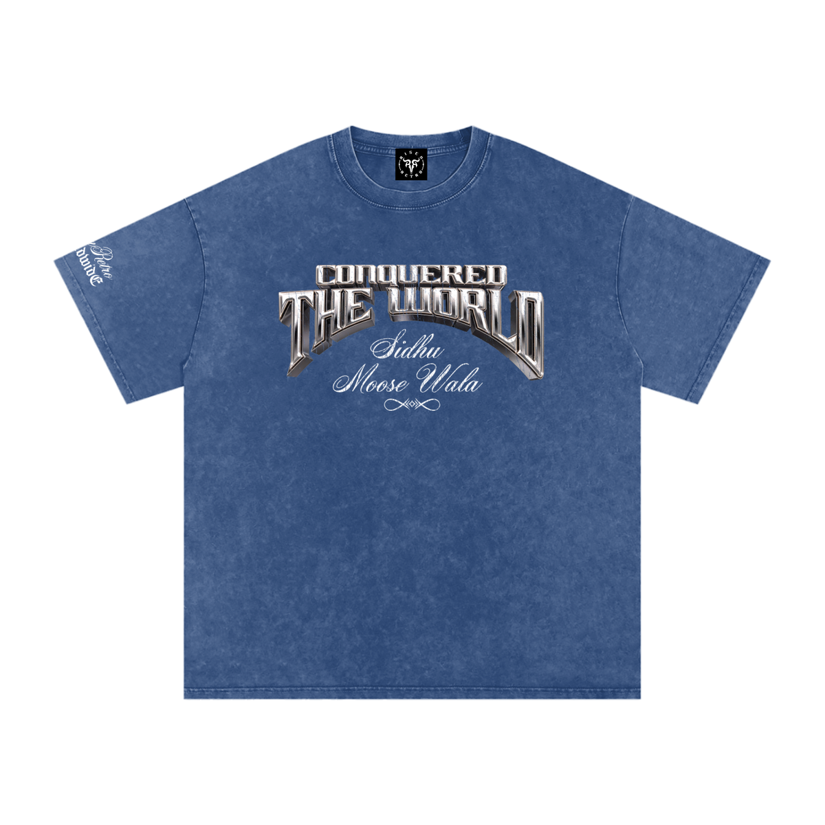 CONQUERED THE WORLD | Snow Washed Oversized Cotton T-Shirt | Sidhu Moose Wala