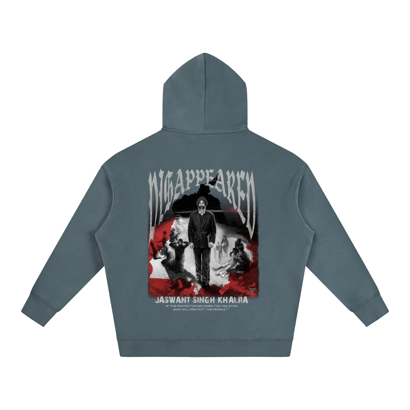JASWANT SINGH KHALRA DISAPPEARED X RISEN RETRO Oversize Fleeced Hoodie