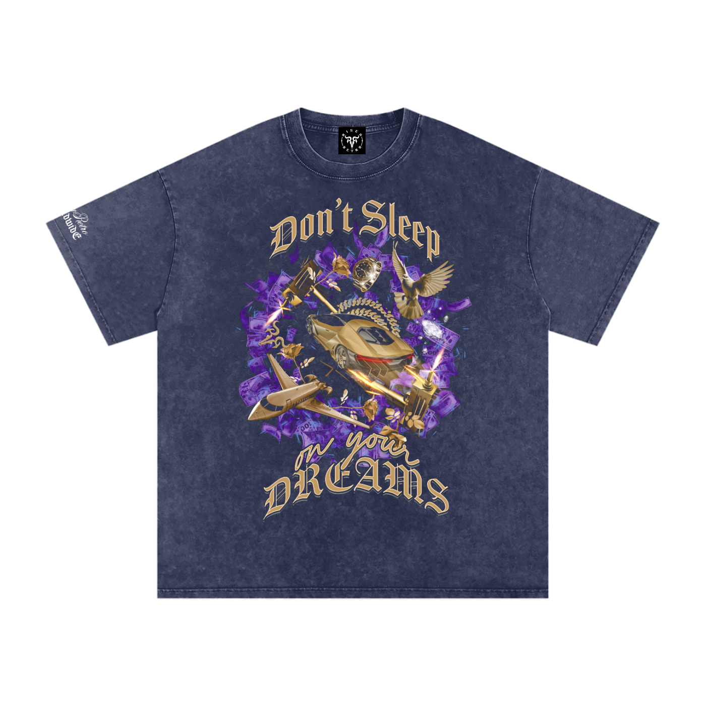 Don't Sleep on Your Dreams X RisenRetro Snow Washed Oversized Cotton T-Shirt
