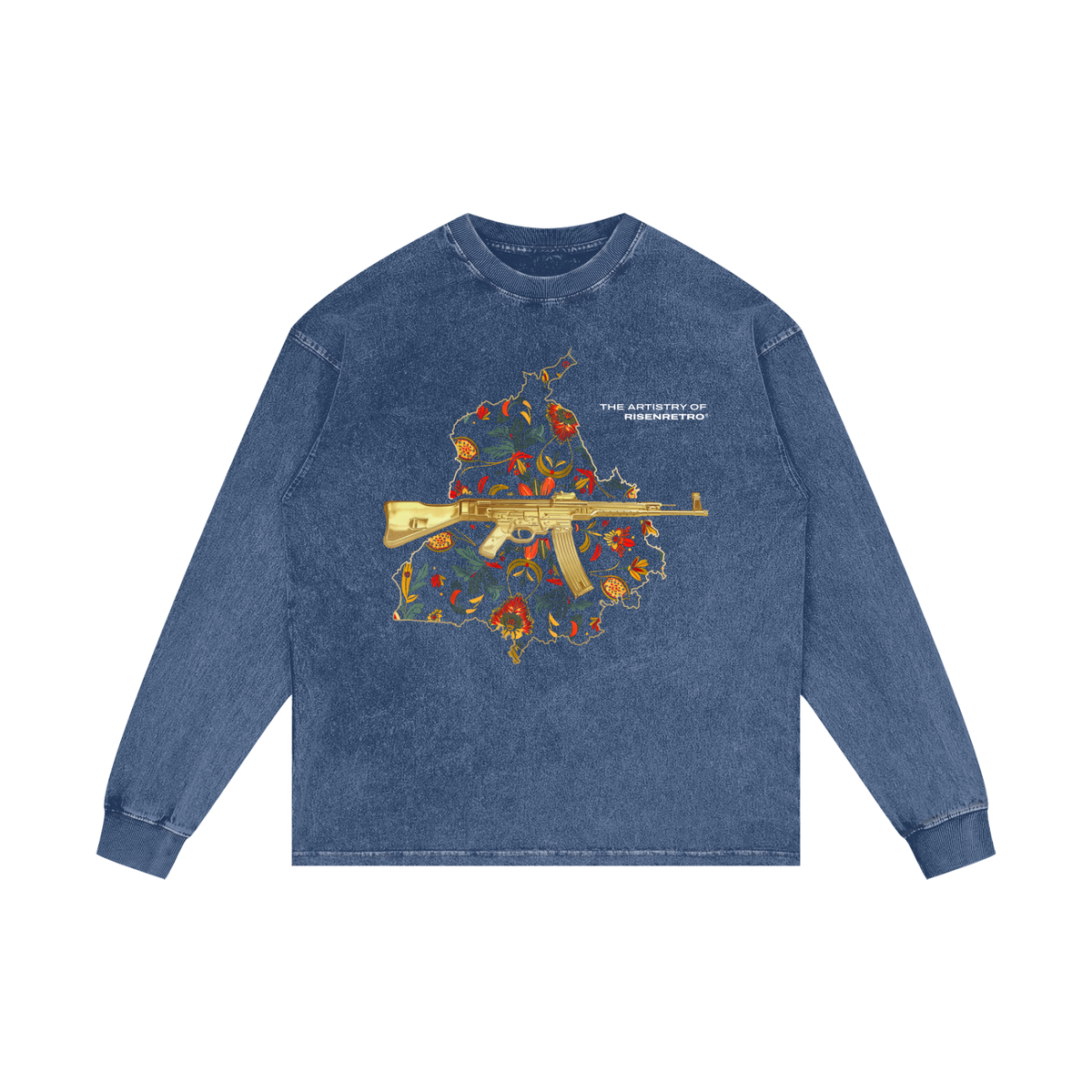 VINTAGE PANJAB | RISENRETRO | Acid Wash Oversize Long Sleeve T-Shirt