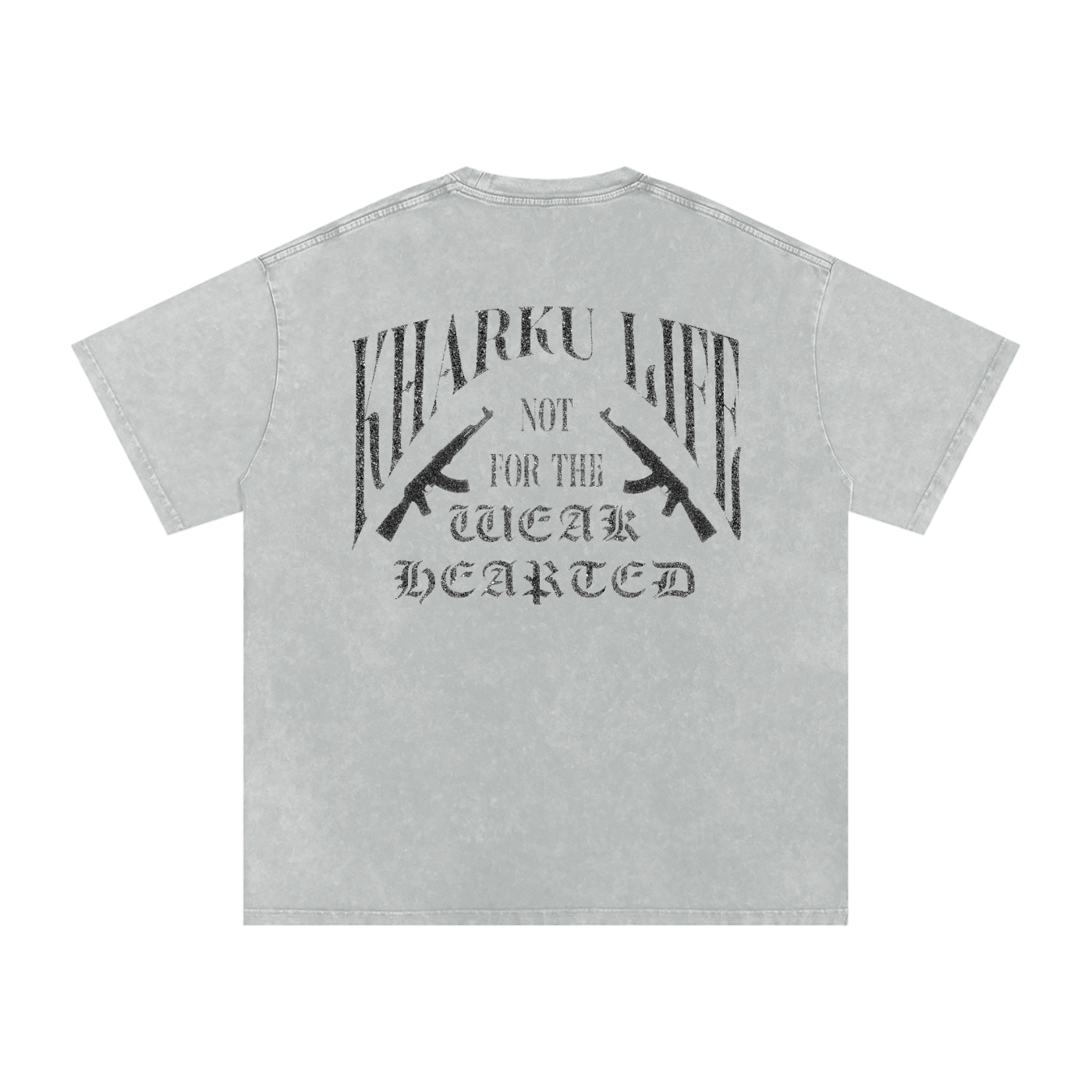 KHARKU LIFE V2 x RISEN RETRO Snow Washed Oversized Cotton T-Shirt