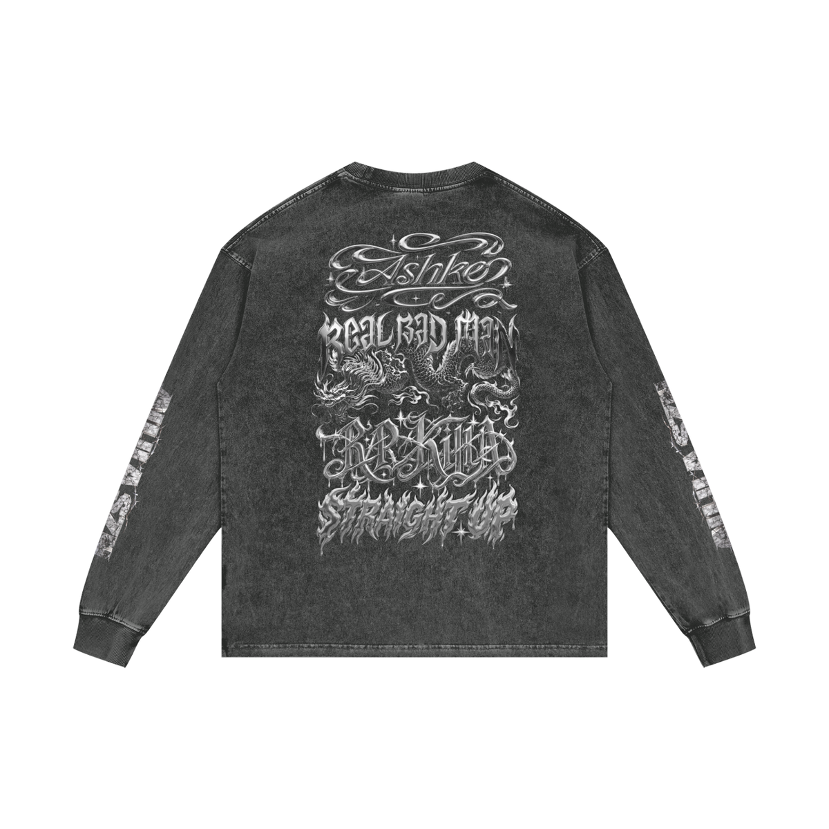 AUJLA SZN Acid Wash Oversize Long Sleeve T-Shirt