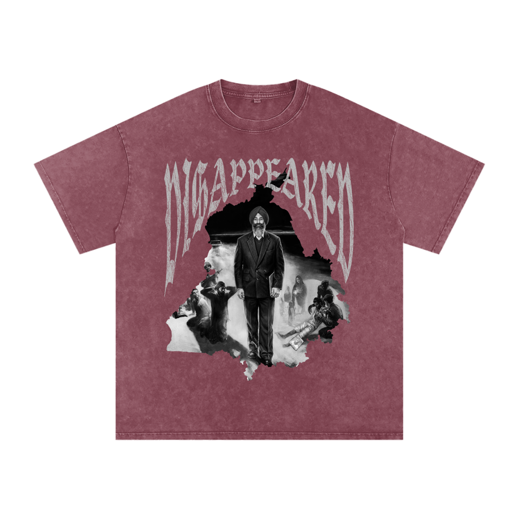 JASWANT SINGH KHALRA DISAPPEARED X  Washed Oversized T-Shirt