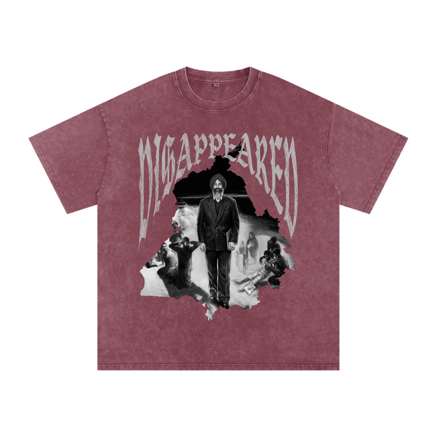 JASWANT SINGH KHALRA DISAPPEARED X  Washed Oversized T-Shirt