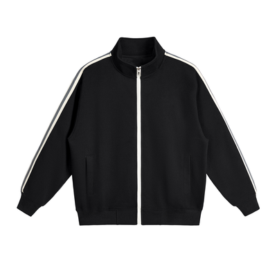 Motion Set X RisenRetro Contrast Side-Stripe Stand Collar  Jacket
