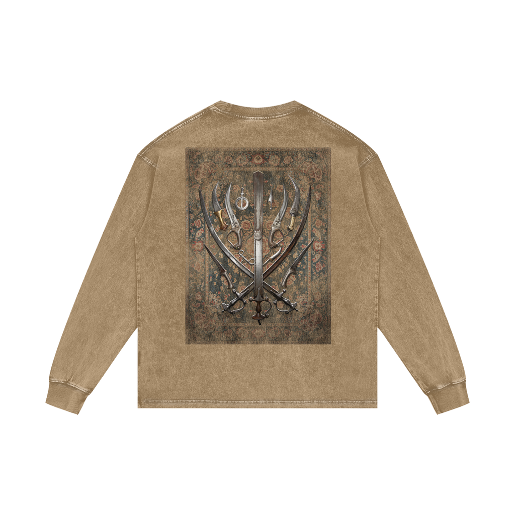 THE KHALSA SPIRIT V2 | RISENRETRO | Acid Wash Oversize Long Sleeve T-Shirt