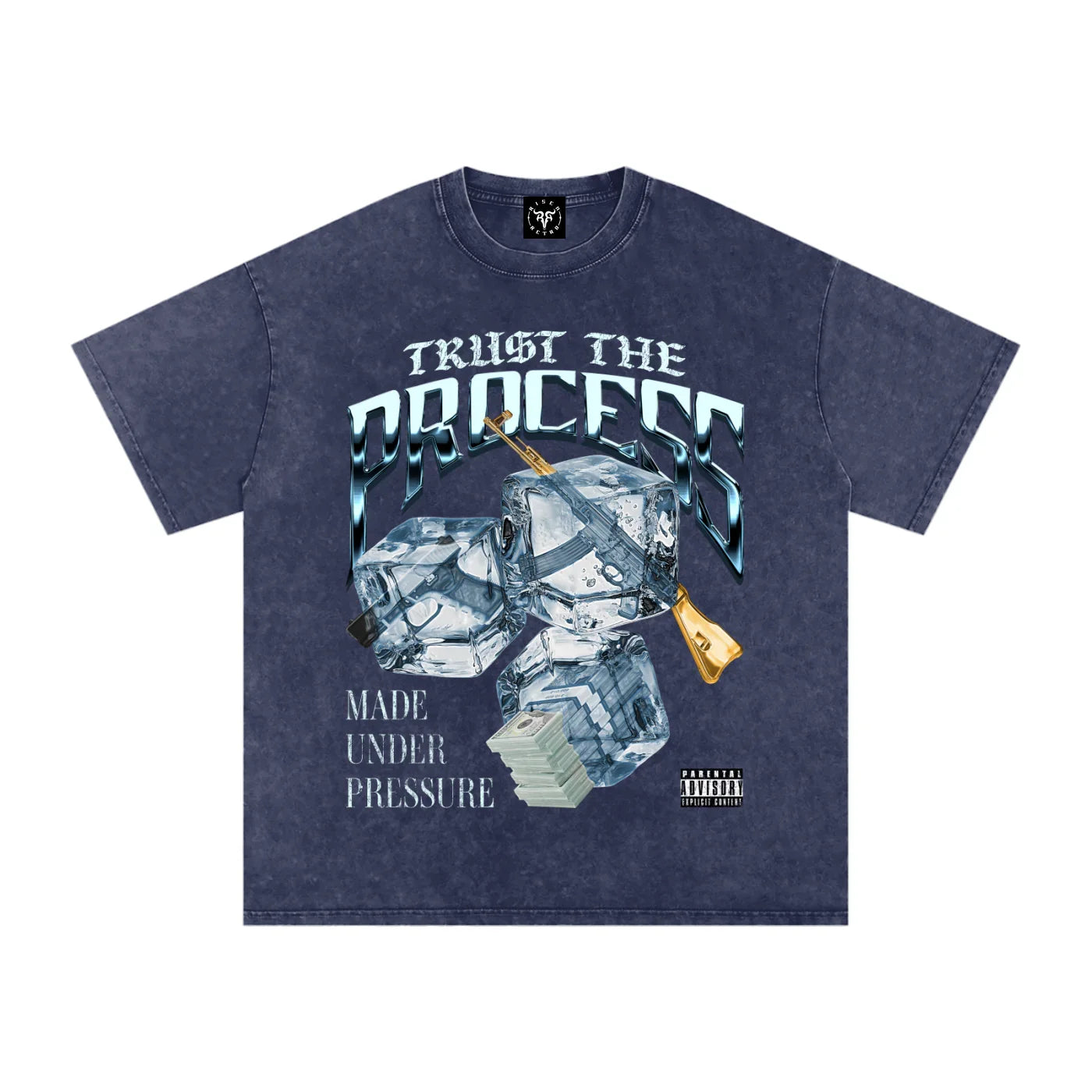 Trust The Process X Risen Retro Snow Washed Oversized Cotton T-Shirt