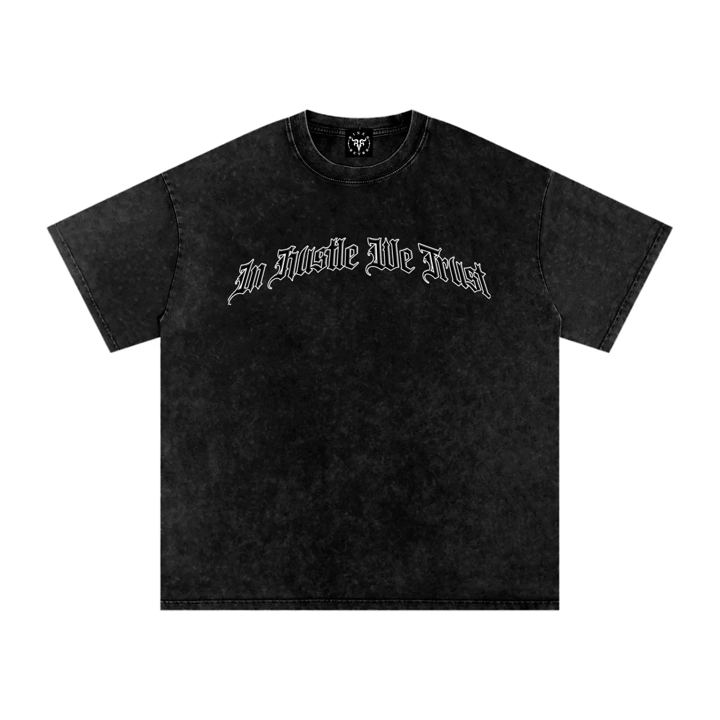 In Hustle We Trust Snow X RisenRetro Washed Oversized Cotton T-Shirt
