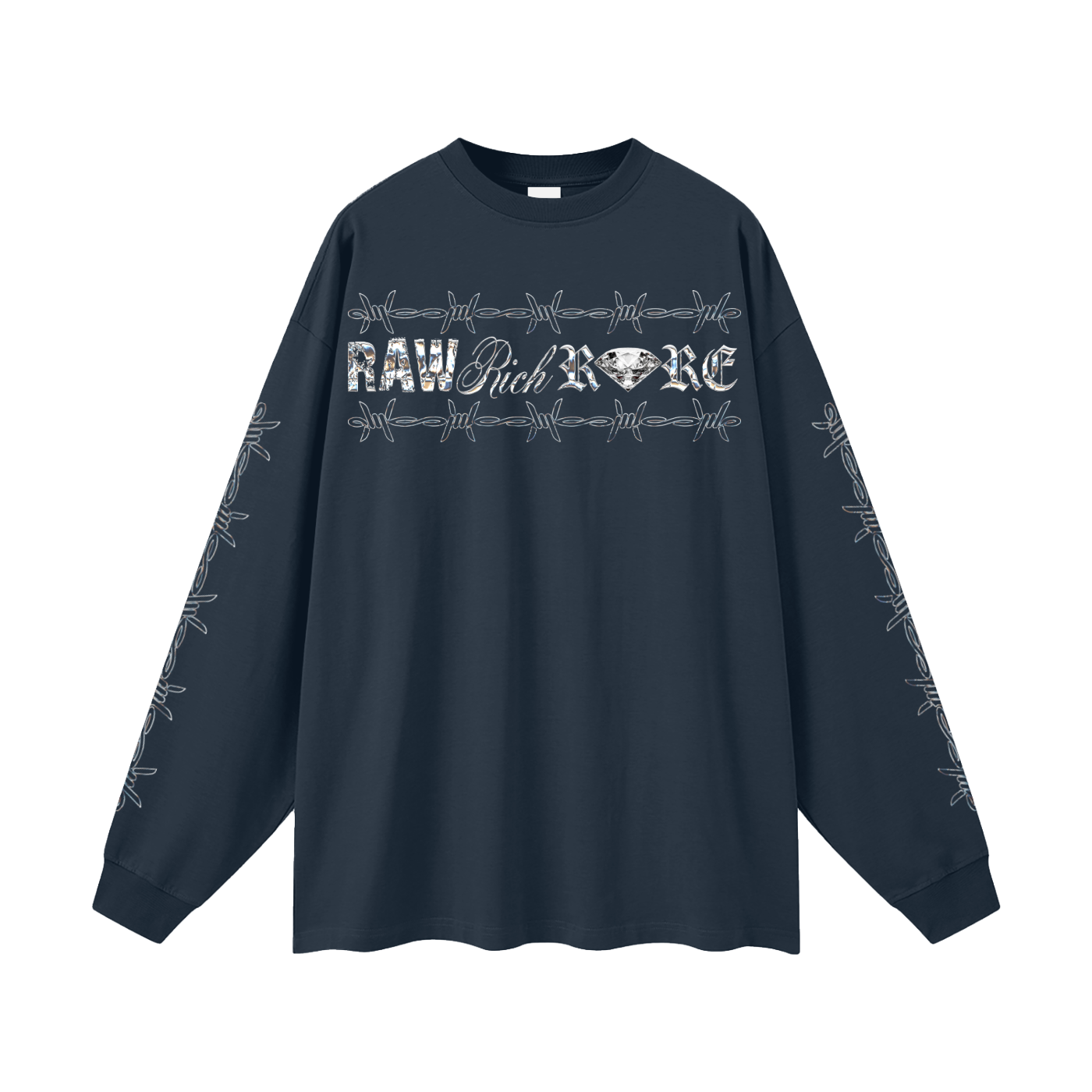 RAW RICH RARE X Risen Retro Oversized Unisex Long Sleeve T-Shirt