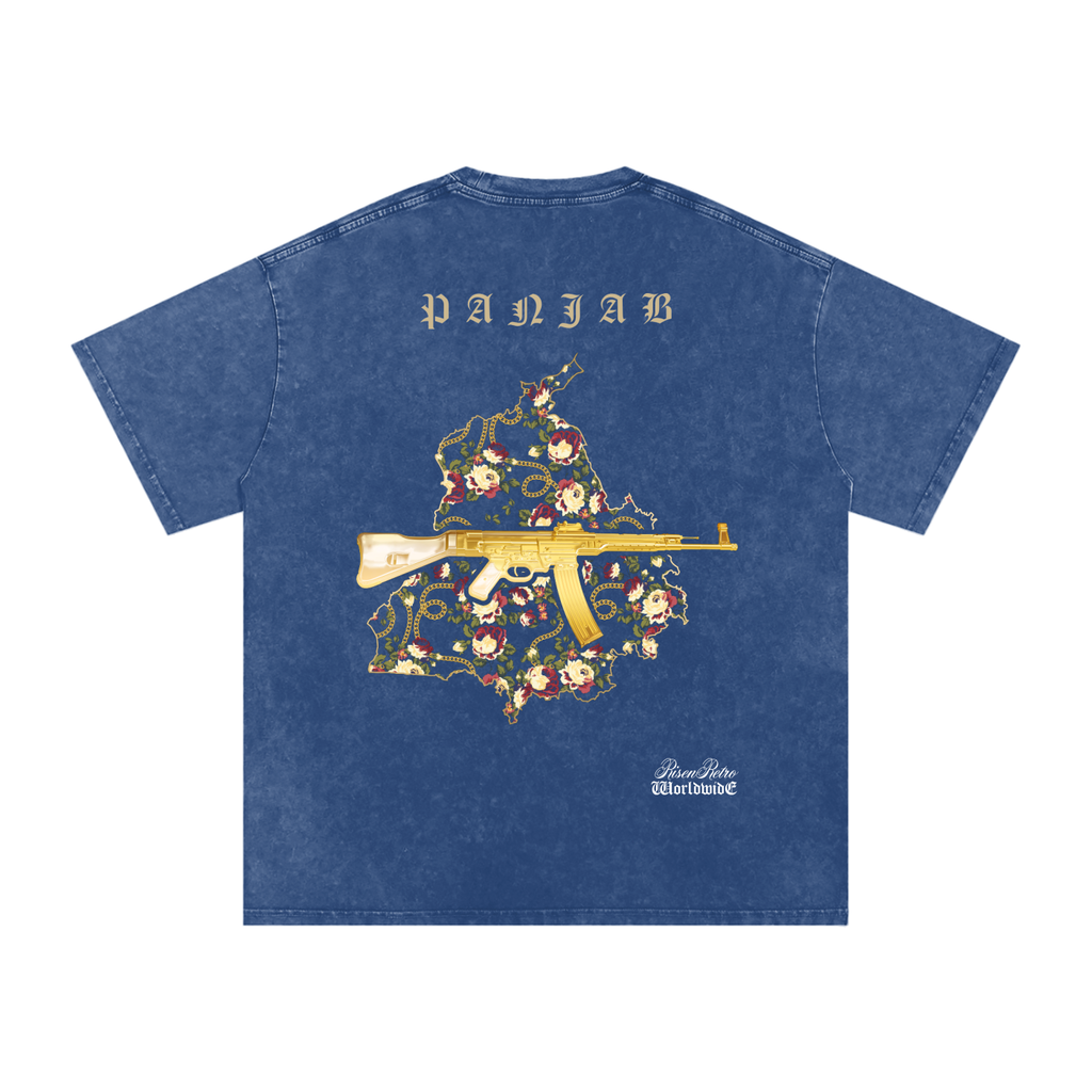 Vintage Panjab V3 X RisenRetro Snow Washed Oversized Cotton T-Shirt