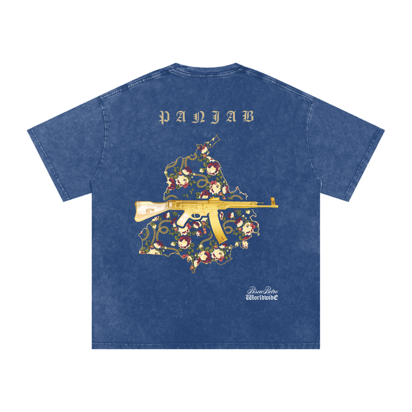 Vintage Panjab V3 X RisenRetro Snow Washed Oversized Cotton T-Shirt